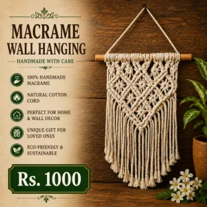 Macrame Wall Hanging – Handmade Cotton Decor