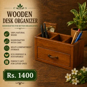 Wooden Desk Organizer – Handcrafted Multi-Compartment Storage