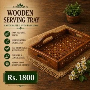 Wooden Serving Tray – Handcrafted Natural Wood